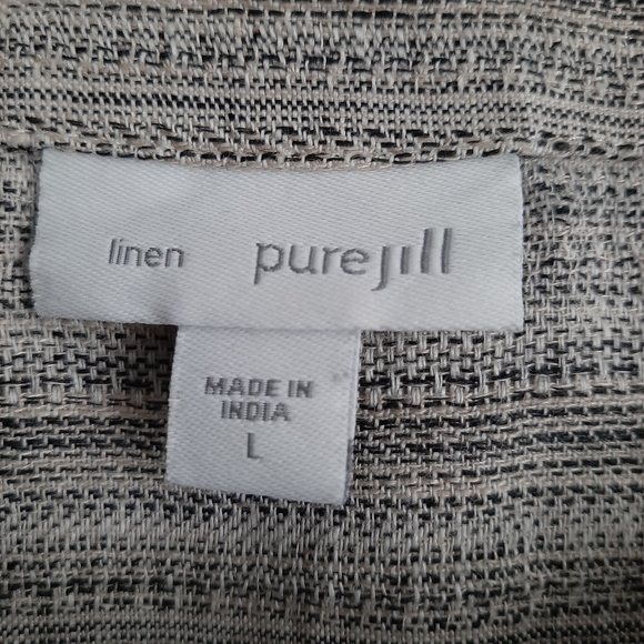 Pure Jill Linen Lagenlook Top Gray Size Large - Picture 2 of 13
